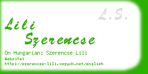 lili szerencse business card